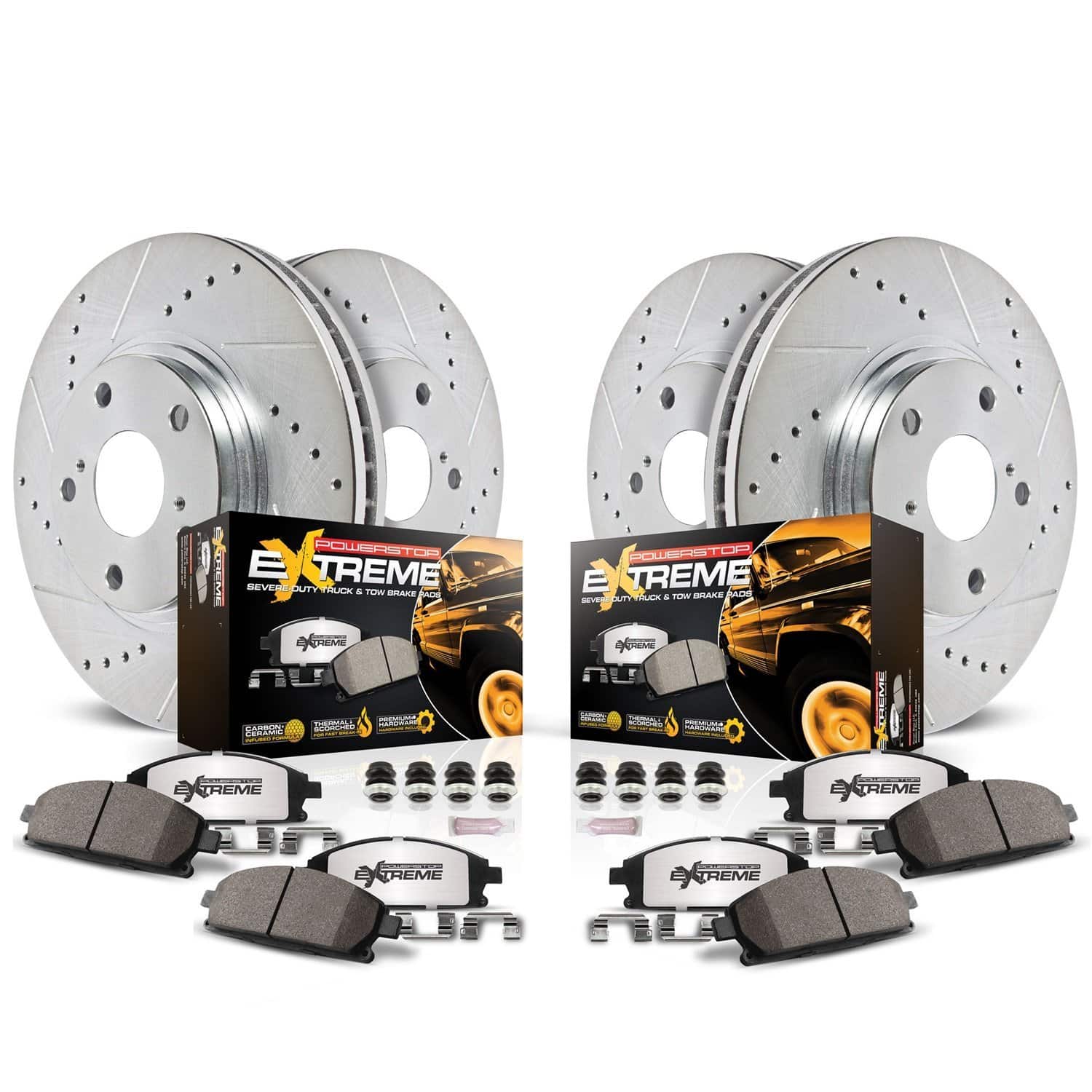 Power Stop K6268-36 Front & Rear Z36 Truck and Tow Brake Kit