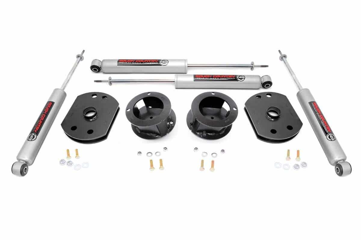 Rough Country 2.5-inch Lift Kit w/ Front & Rear Lifts & Shocks – Winner Best Leveling Kit for Ram 2500